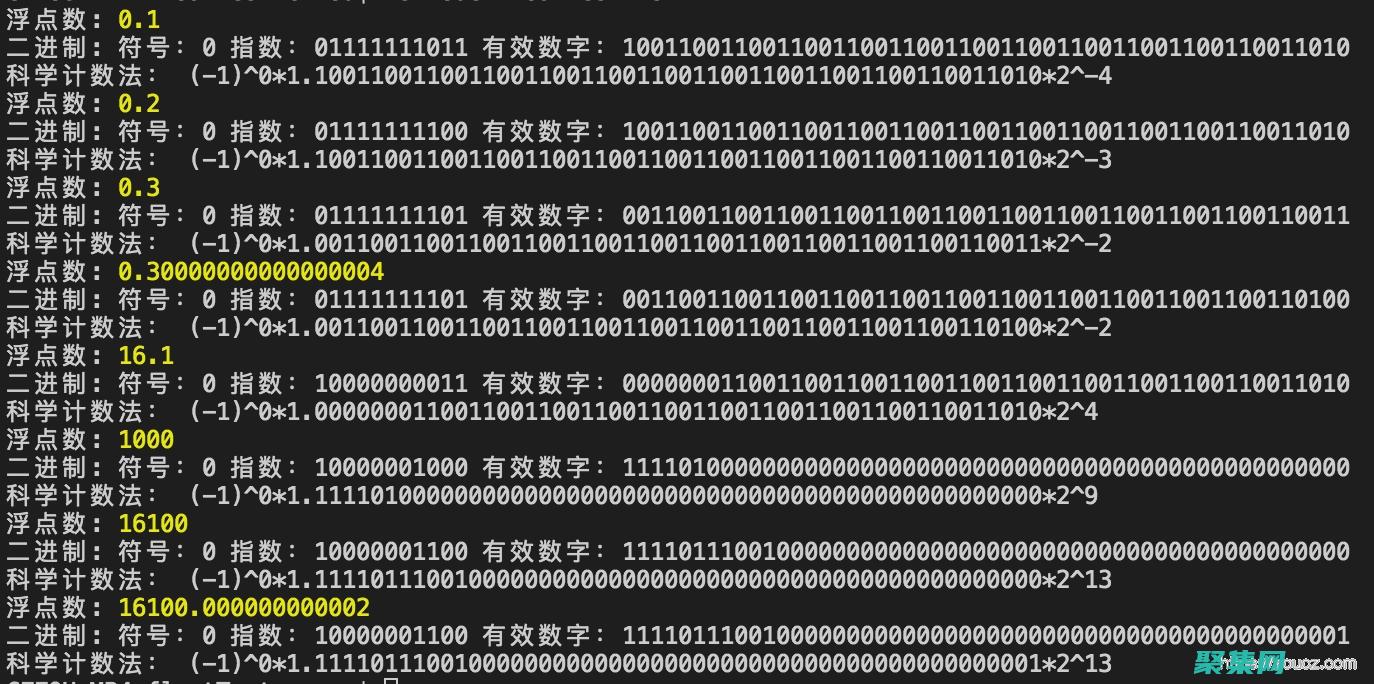 浮點數使用計數法